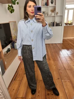 Cheap Loëla Chemise Deloni RAYURES BLEU