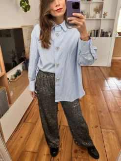 Cheap Loëla Chemise Deloni RAYURES BLEU