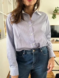 Shop Loëla Chemise Ida BLEU RAYE