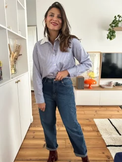 Shop Loëla Chemise Ida BLEU RAYE