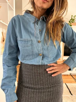 Discount Loëla Chemise Laura BLEU FONCE