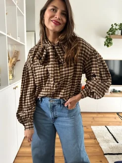 Discount Loëla Chemise Paola CARREAUX CHOCO