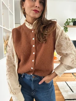 Flash Sale Loëla Gilet Melina CHOCO