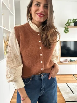Flash Sale Loëla Gilet Melina CHOCO