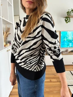 Sale Loëla Pull Lezebra NOIR