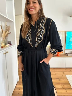 Sale Loëla Robe Oriany NOIR