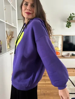 Clearance Loëla Sweat Coeur VIOLET