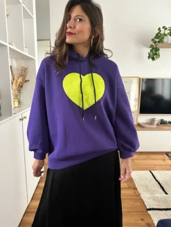 Clearance Loëla Sweat Coeur VIOLET