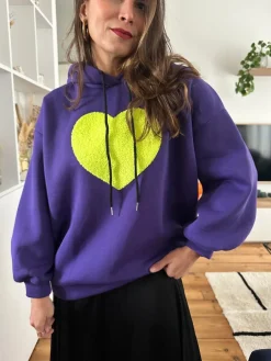 Clearance Loëla Sweat Coeur VIOLET