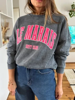 Store Loëla Sweat Marais NOIR FUSCHIA
