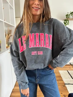 Store Loëla Sweat Marais NOIR FUSCHIA