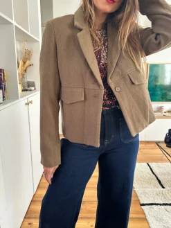 Cheap Loëla Veste Alaia CAMEL