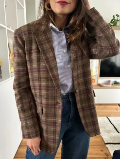 Best Sale Loëla Veste June CARREAUX BORDEAUX